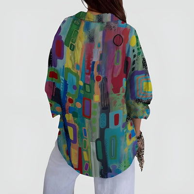 Emma™ bluse med geometrisk mønster